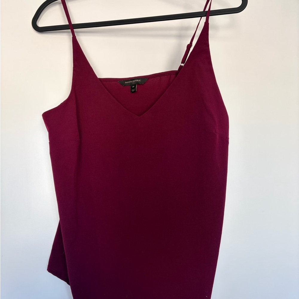 Banana Republic Burgundy V-Neck Spaghetti Strap Camisole
